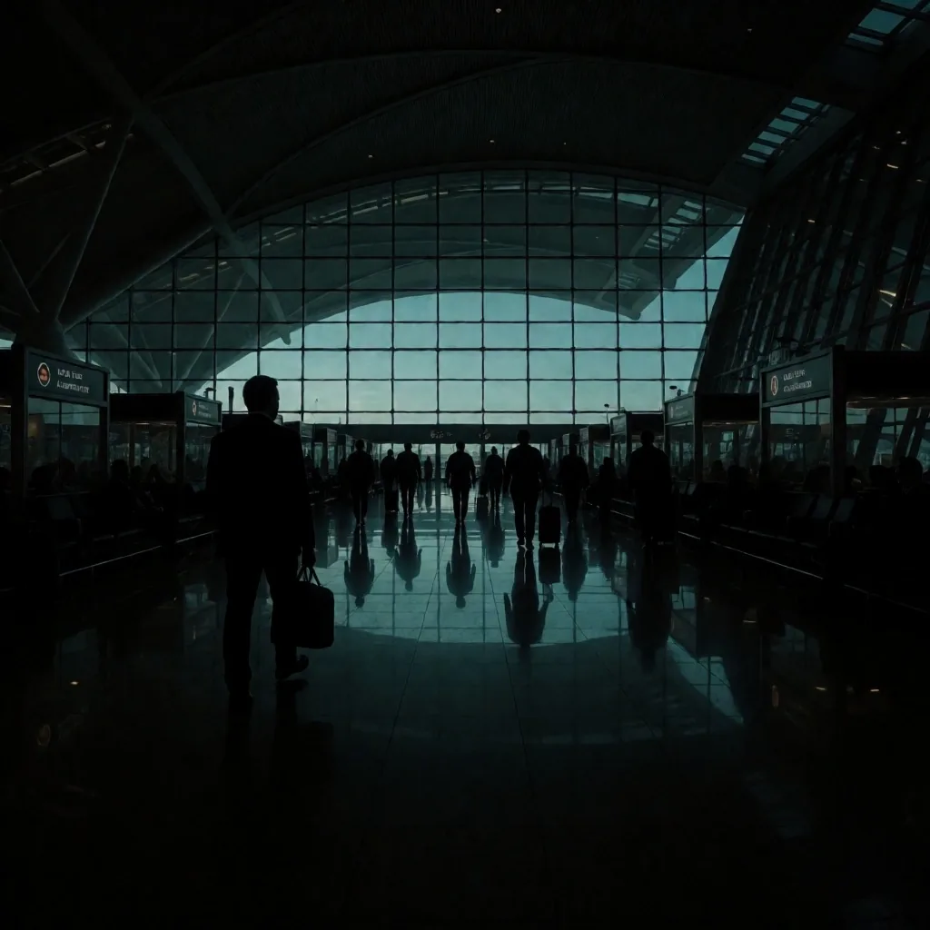 Havalimanı transit alanı uzun pozlama